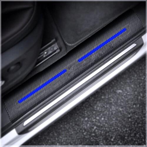 4D Carbon Fiber Sticker For Hyundai Genesis Coupe 2009 To 2015 Door Sills For Cars Door Sill Scuff Plate Auto Accessories