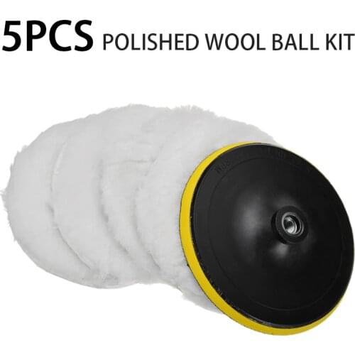 5pcs/set 7 Inch 180mm Wool Buffing Wheel Pad Detailing Polishing Buffer Pad Car Polisher High Quality DIY Tool