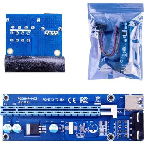 5 Pcs VER006 PCI-E Riser Card 009 PCI Express 1X to 16X Extender 60CM 30CM USB 3.0 Cable SATA to 4Pin Power Cord