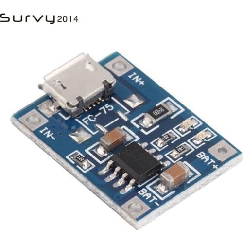 5pcs Micro USB 5V 1A 18650 TP4056 Lithium Battery Charger Module Charging Board With Protection Dual Functions 1A Li-ion diy