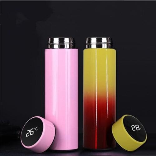 500ml Colorful Stainless Steel Intelligent Thermal Insulation Vacuum Flask Bottle Thermos Coffee Cup Mug Temperature Display