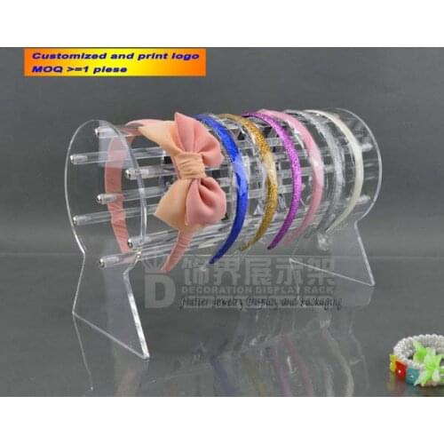 Newest 30cm&50cm Long Acrylic Headwear Display Rack Headband Showing Stand Hair Accessories Holder Jewelry Showcase Removable