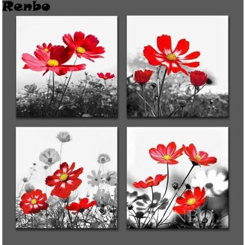 Mosaic diamond Embroidery Daisy Cross Stitch,diy diamond painting,Safflower,Needlework,4pcs,Rhinestone painting,home decor A127