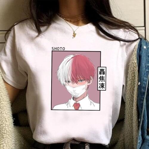 Anime Shoto Todoroki My Hero Academia T Shirt Vintage Chic T-shirt Japanese Style Harajuku Tee Tops Unisex