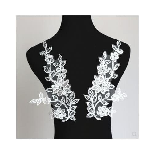 Applique Flower DIY Bridal Head Jewelry Wedding Shoes Material Lace Accessories White / Pure white