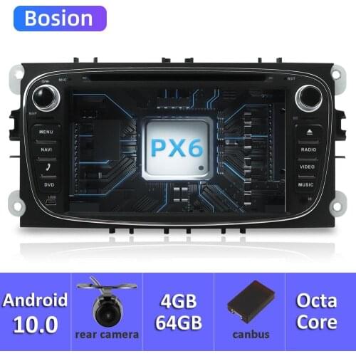 Bosion Car Multimedia player Android 10 GPS Autoradio 2 Din For FORD/Focus/Mondeo/S-MAX/C-MAX/Galaxy RAM 4GB 64GB Radio GPS DVR