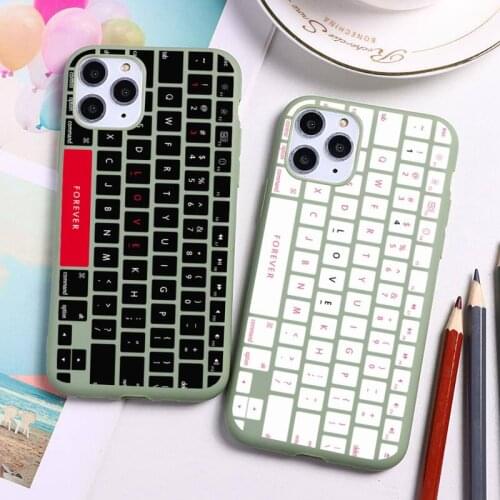 Funny keyboard Phone Case for iPhone 11 Pro Max X XR XS 8 7 6s Plus Candy green Silicone Cases