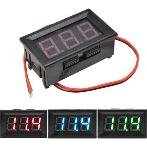 0.56" 0.56 Inch 2 Wires LED Digital Voltmeter Voltage Display Voltage Meters Electrical Instruments GREEN RED BLUE AC 30V-500V