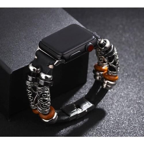 DIY Vintage braided strap for Apple Watch Series 5 4 3 2 handmade genuine leather strap ,for iWatch 38 mm 40 mm 42mm 44 mm