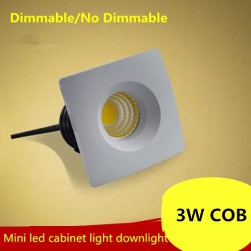 Foyer living sitting recessed micro miniature spot down light small mini COB square LED downlight 3W dimmable