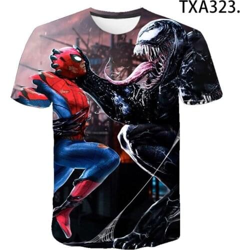 New Summer Kids Anime Amazing Spidermans 3D Printed T-Shirt Girls Boys Venomed Costume Children Tops Mens Short Sleeve Tee