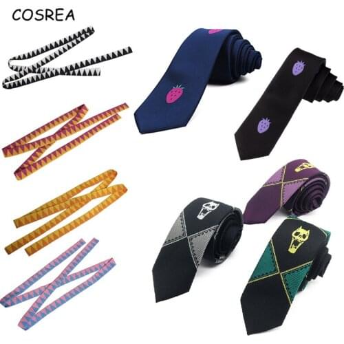 Anime JoJos Bizarre Adventure JOJO Cosplay Skull Neck Ties Heavens Door Killer Queen Kira Yoshikage Tie Necktie For Men Boys