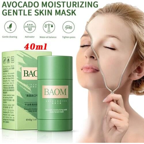 Hot sale 2021 Green Tea Mask 40g Face Moisturizing Oil-control Hyaluronic Acid Mask Whitening Cleans Pores Face Skincare Mask