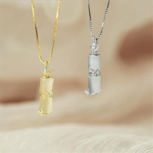 Quality Necklaces Female Clavicle Accessories New Trendy Gold Bamboo Pendant Necklace For Women Jewelry Gift