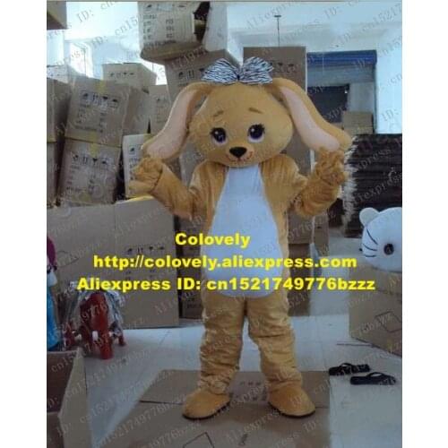 Brown Koala Dog Girl Puppy Mascot Costume Mascotte With Beautyful Bowknot Adult Party Outfit Suit Fancy Dress No.87 Free Ship