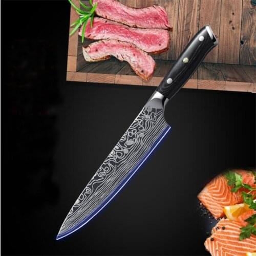 Kitchen knives Laser Damascus pattern Santoku Knife Kitchen knife,Germany 4116 molybdenum vanadium steel kitchen good helper