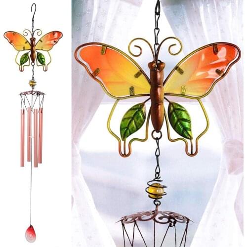 Metal Handmade Butterfly Wind Chime Bell Hanging Dream Catcher Ornament Yard Garden Room Feng Shui Decorating Colgante Campanul