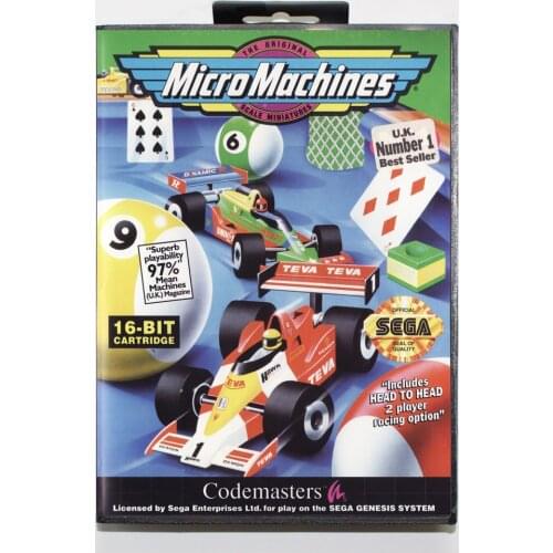 Micro Machines 16bit MD Game Card For Sega Mega Drive/ Genesis with Retail Box