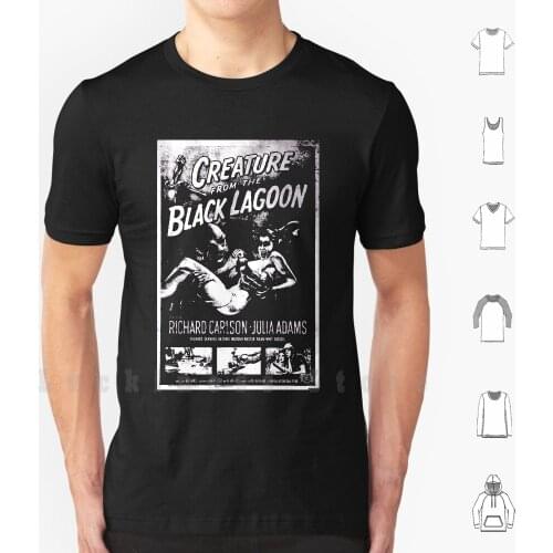 Creature From The Black Lagoon Vintage Poster T Shirt Print For Men Cotton New Cool Tee Horror Retro Monster Mummy