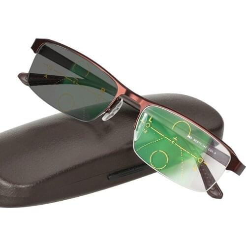 2019 Transition Sun Photochromic Reading Glasses Men adjustable vision With Multifocal Diopter Progressive Reading Glasses Men