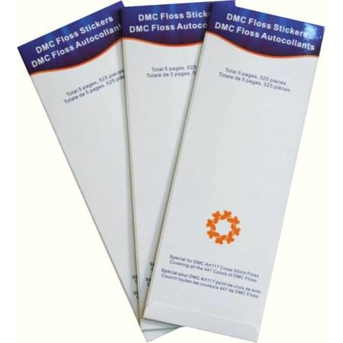 Set wholesale cross stitch floss number stickers DMC number sticker, stickers with DMC numbers 447 numbers + 36 metal