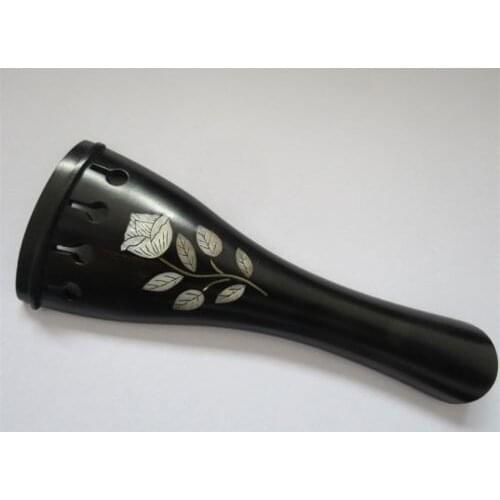 One piece Ebony violin tailpiece 4/4 inlay the beauty flower