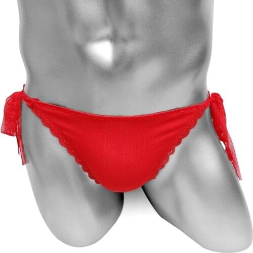 High Cutting Mens Brief Underwear Sexy Sissy Lingerie Funny Cute Softy Male Bikini Low Rise Crossdresser Panties