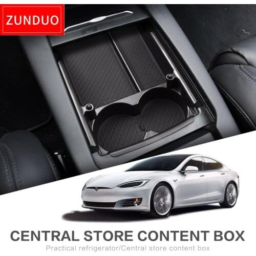 ZUNDUO Car central armrest box For Tesla MODEL X MODEL S Interior Accessories Stowing Tidying Center Console Organizer
