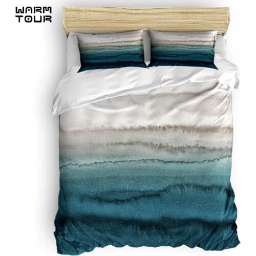 WARMTOUR Duvet Cover WITHIN THE TIDES - CRASHING WAVES TEAL Duvet Cover Set 4 Piece Bedding Set For Beds