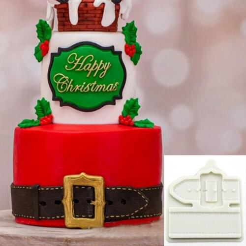 Santas belt chocolate silicone mold embossed fondant cake decoration silicone mold diy baking tools
