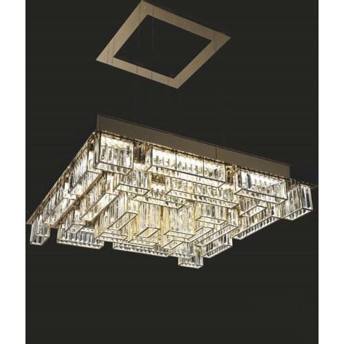 Luxury crystal chandelier modern gold living room lighting model room villa dining room lamp customizable chandelier