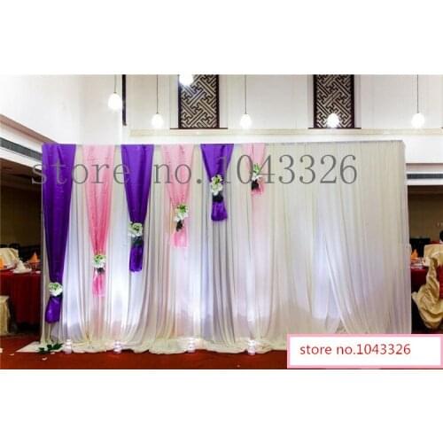 Luxury wedding supply decoration Drapery background curtain with swag Backdrop 10*20ft