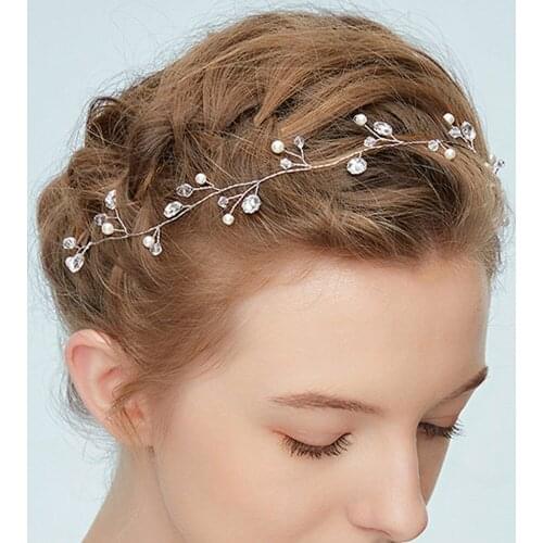 Silver Headband Minimalist and elegant women Headwear Wedding Bridal headdress Accessories banquet ornament