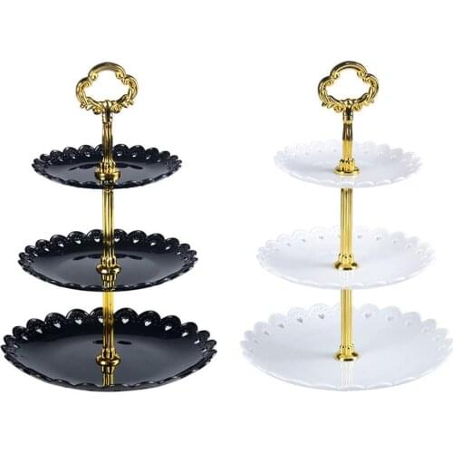 31cm 3-Tier Stand Three-layer Fruit Plate Cake Stand Vegetable Rack Display Dessert Plate For Party Gift Colors Storage Hol U1O0