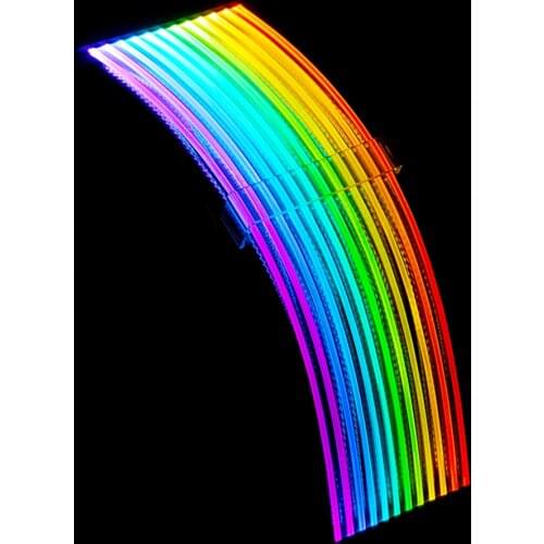 PSU Extension Cable RGB Motherboard Extension ATX 24PIN,GPU Extension Double/Triple 8PIN PCI-E 6+2Pin Rainbow Cord PC Decoration