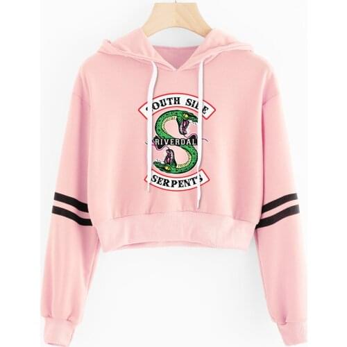 Riverdale Crop short Hoodies girl Sweatshirts Creative Girls Sweatshirts Women South Side Serpent Hoody Sexy Ladies Clothes