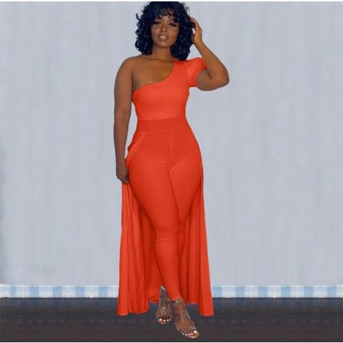 Single Shoulder Slim Rompers Womens Jumpsuit Asymmetrical Collar Short Sleeve One Piece Overalls Elegant Party Clubwear Outfits