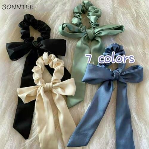 Headwear Women 7 Colors Girls Hair Accessories Ins Elegant Tender Aesthetic Popular Spring Summer Bow Ponytail Decorate Solid BF