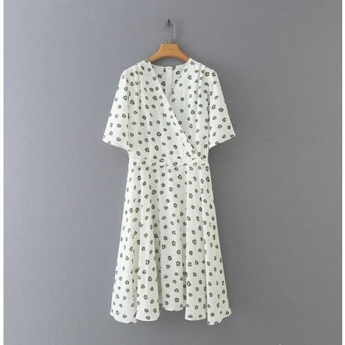 Plus Size XL-5XL V-neck Floral Printed Summer Dress Casual Short Sleeve Beach Long Dresses