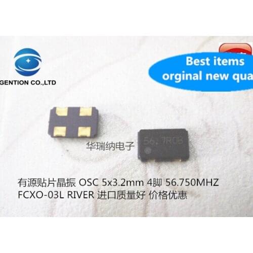 10pcs 100% orginal new OSC 5032 56.75M 56.750MHZ 5X3.2mm active SMD crystal oscillator 3.3V 5V imports