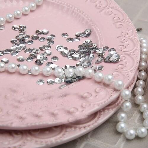 100g(10000pcs) silver/red sequins appliques for dress skirt clothes L24L27