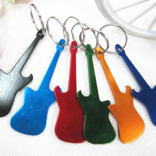 12Pcs Mini Electric Guitar Keychain Key Car Chain with Buckle Collectible Aluminum Alloy Fashion Guitar Pendants for Kids Gift