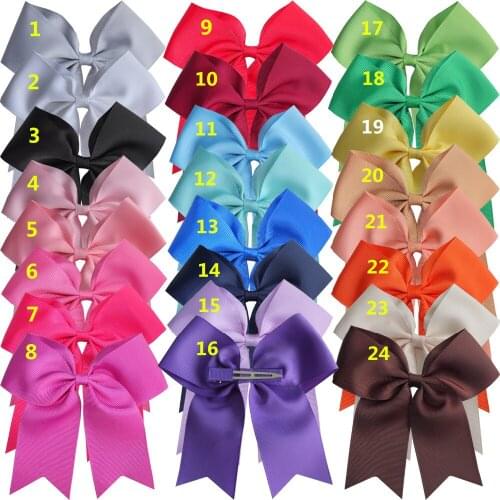 24 pcs 6 inch Bow WITH Clips leading bow Hair clip Hairpins Holiday Dancing Large hair bow for Children Teen Girls
