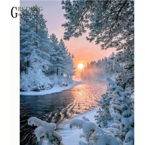 3D Diy Diamond Painting Cross Stitch Rhinestones Diamond Embroidery Mosaic Needlework Snow carriage Wall Craft Christmas drill