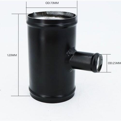 3" / 2.75" OD Aluminium T Shape Tube Pipe Joiner for 25mm OD BOV Adapter Black