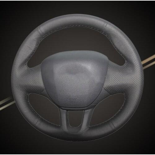 Auto Braid On The Steering Wheel Cover for Peugeot 208 2008 Car-styling Interior Accessories Car Braiding Steering Wheel Covers