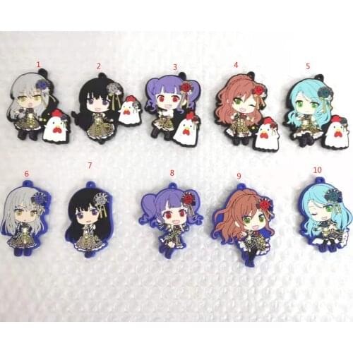 BanG Dream! Japanese anime figure rubber Silicone mobile phone charms/keychain