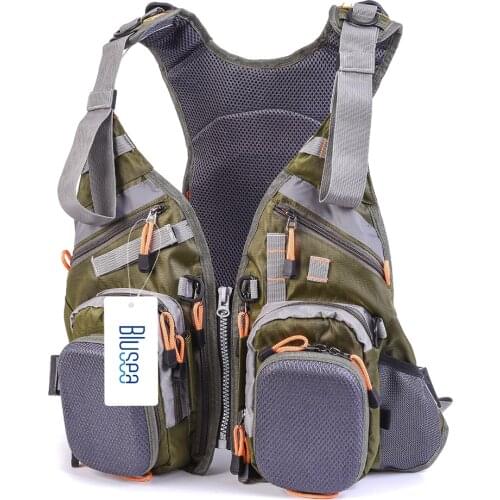 Blusea Fishing Vest Life Jacket Mesh Fly Fishing Vest Lifejacket Backpack Breathable Outdoor Fishing Vest Life Jacket Jackets