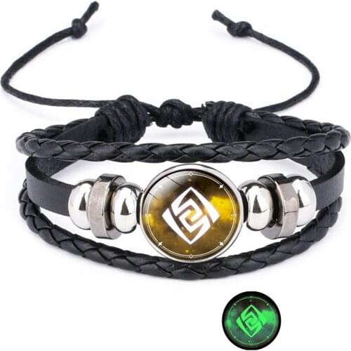 Unisex Cartoon Time Gem Design Leather Beads Bracelet Lady Weave Lucky Bracelets Jewelry A66