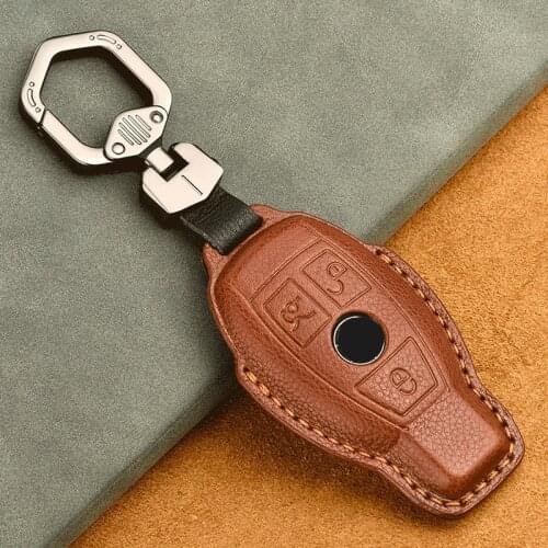 Genuine Leather Auto Key Shell Set Wallet Cover key Case For Mercedes Benz W210 W211 W212 W251 W463 C180 E200 GLK300 CLK CLS CLA